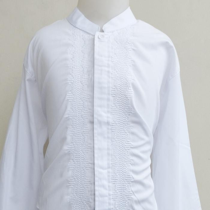 Baju Koko Putih Remaja Tanggung Lengan Panjang