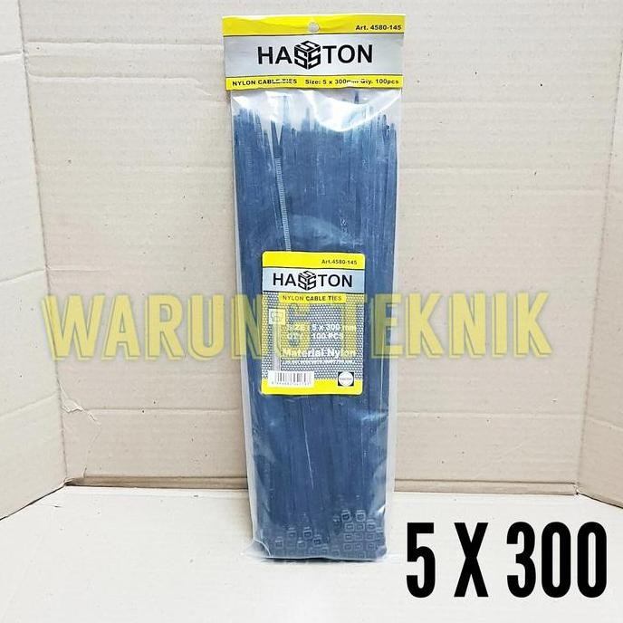 

New HASSTON NYLON CABLE TIE TIES KABEL TIS HITAM 5 X 300 MM 4580-145