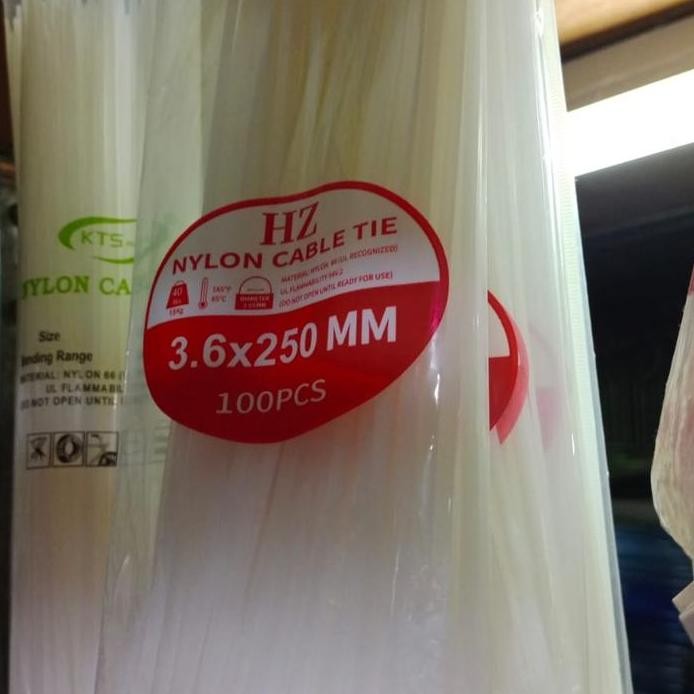 

New Kabel Tis HZ Nylon Cable Tie 3.6x250mm 100 pcs (1 Pak)
