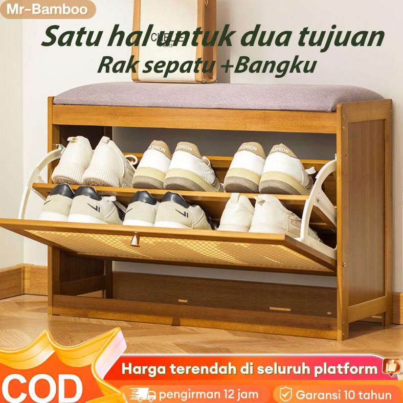 Bangku Ganti Sepatu/Rak Sepatu Duduk Sofa/Rak Sepatu Kayu/ Sepatu Kursi Bench/Storage Sepatu Sofa