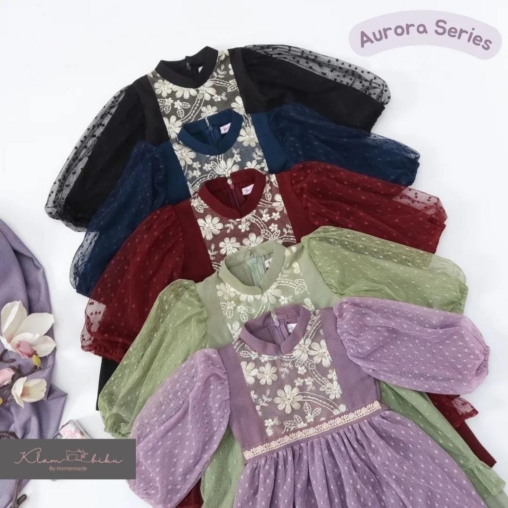 Kif Set Gamis Anak/Gamis Anak Tile/Gaun Pesta/Gamis Brokat/Tile Dot