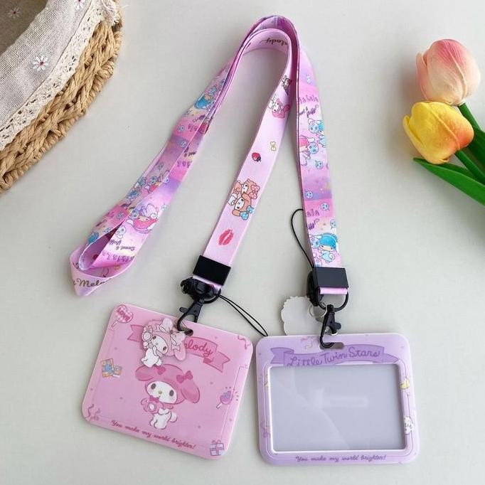

New Kalung Kartu Lucu Sanrio/ID Card Holder Name Tag Lanyard Horizontal