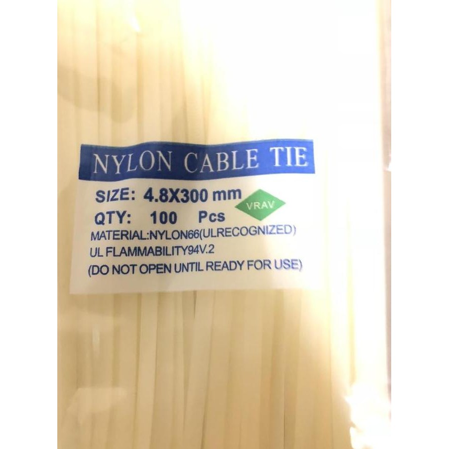 

New KABEL TIES TALI SABUK TEBAL 300MM 4.8 x 300 MM 30 CM ISI 100 PCS
