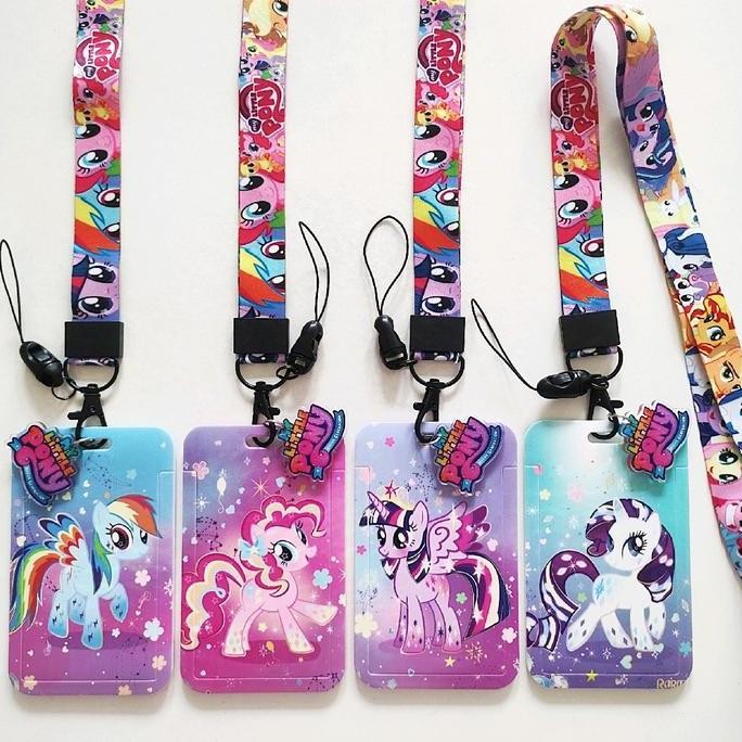 

New ID Card Holder Name Tag Lanyard / Kalung Wadah Kartu Identitas Tapping Cute My Little Pony Kartun Lucu Rainbow Dash Pinkie Pie Twilight Sparkle Rarity