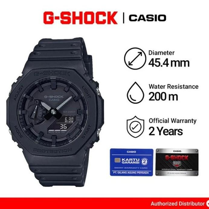 Baru CASIO GSHOCK GA2100-1A1 /G-SHOCK GA-2100-1A1 FULL BLACK ORIGINAL