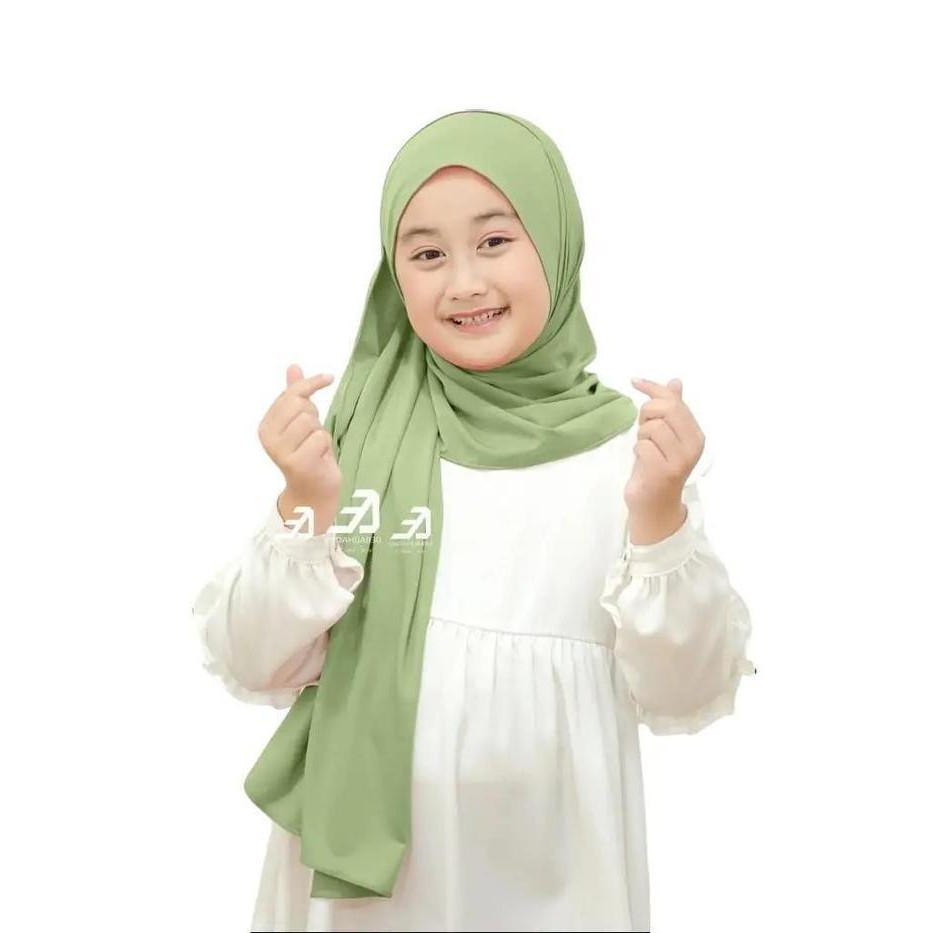 Kif Alena Hijab Instan Tutup Leher Pashmina Oval Anti Ribet Simpel Hijab Jersi Anak 5 Sampai 12 Tahu