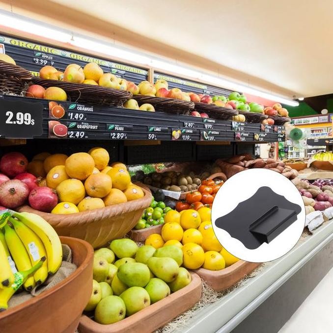 

New Papan tulis klip harga Label rak Stan makanan rak tanda keranjang Tag