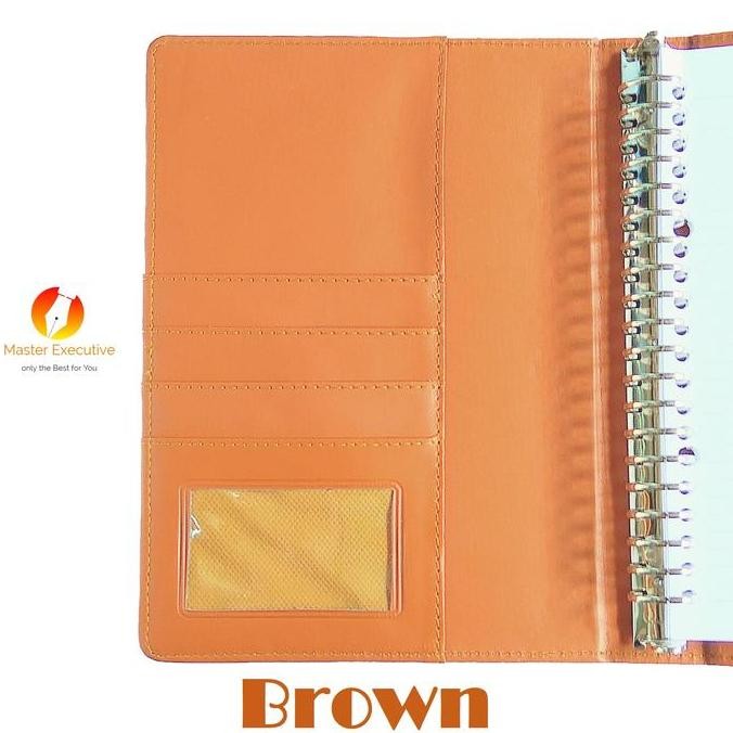 

New Onix Brown / Coklat Binder Kulit Kancing Exclusive 20 Ring A5 Campus