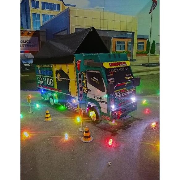 EVY-510 dgf-4 PROMO MINIATUR TRUK MURAH TRUK OLENG LAMPU TERPAL BISA BELOK MAINAN ANAK TAWAKAL PUTIH