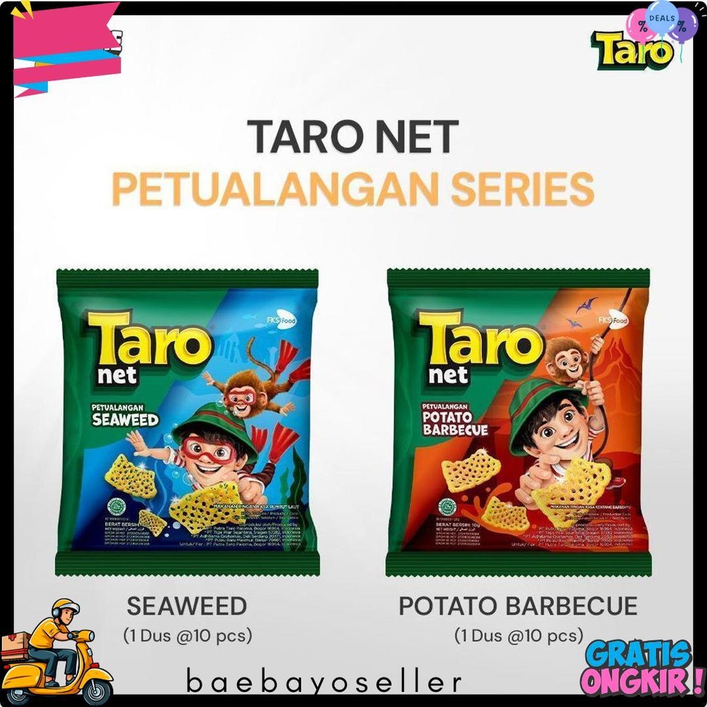 

Taro - Seaweed - Small Pack - 1 Karton (4Renceng) - 40 Pcs - 17Gr Diskon Setengah Harga