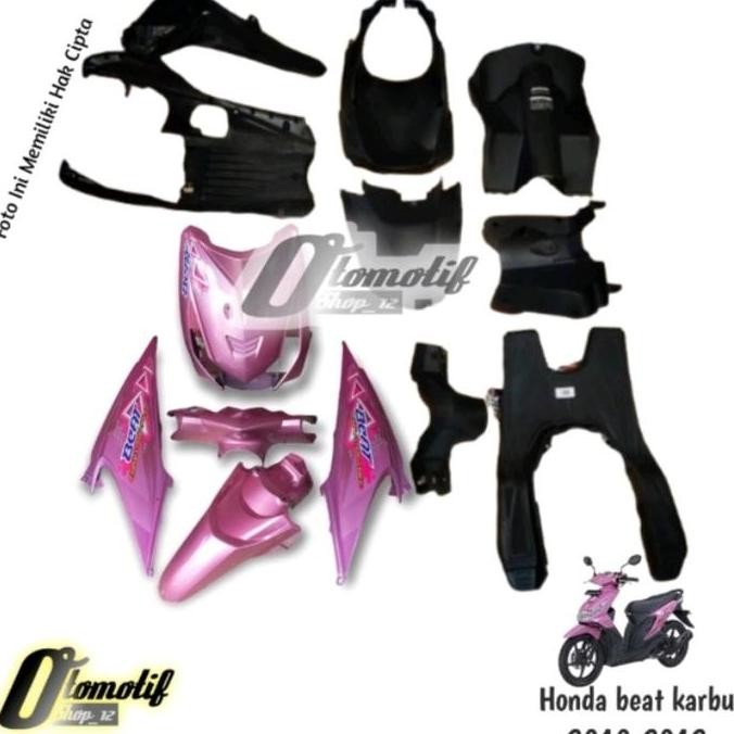 Full bodi halus kasar motor beat karbu pink berstriping 2010-2012