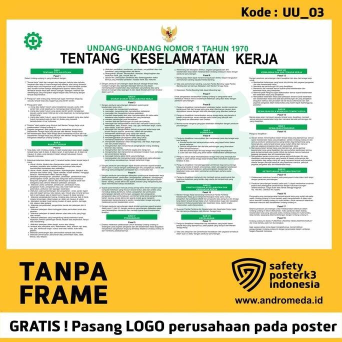 Safety Poster K3 UU no.1 Tahun 1970 Tentang Kean Kerja_Hijau Landscape