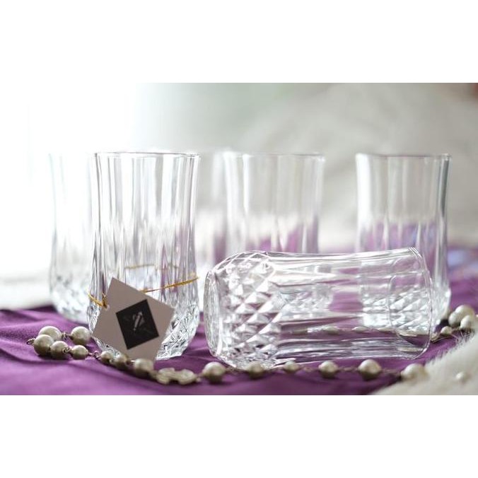 Gelas Kaca / Gelas Mewah / Gelas Kristal / Gelas Pesta set 6 gelas LA