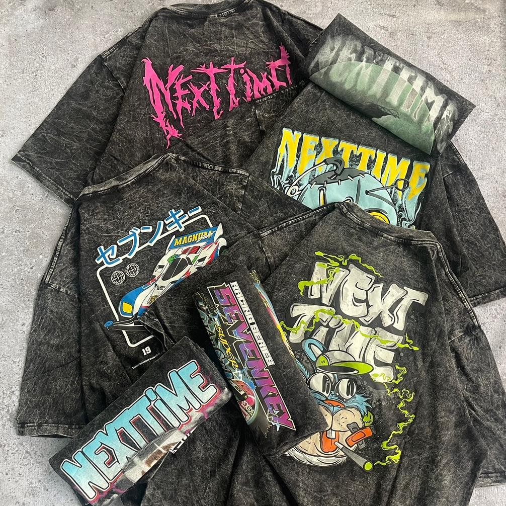 Promo Nexttime - Washing T-Shirt - T-Shirt Washing Oversize - Kaos Washing Pria - Kaos Cewe Cowo - K