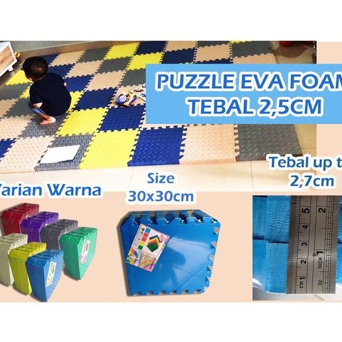 Karpet Matras Eva Foam TEBAL 2,5CM / Matras Puzzle / Alas Lantai Bermain Anak 30x30cm