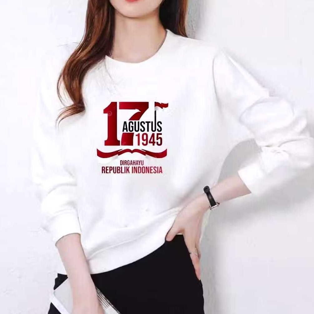 Baju Lengan Panjang 17 Agustus/ Baju Sweter Agustusan/ Kaos Lengan Panjang Kemerdekaan