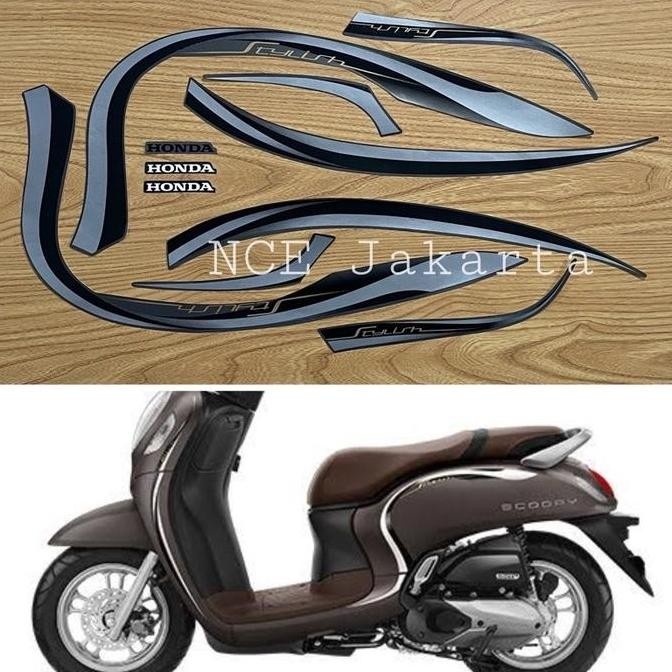 TERLARIS STIKER STRIPING SCOOPY FI 2021 2022 STYLISH BROWN