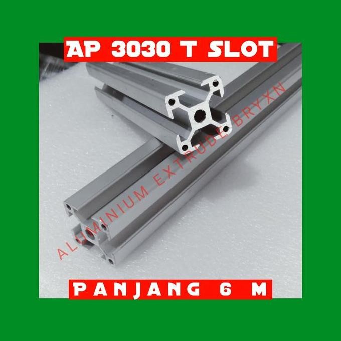 Aluminium profile 3030 T slot panjang 6 m