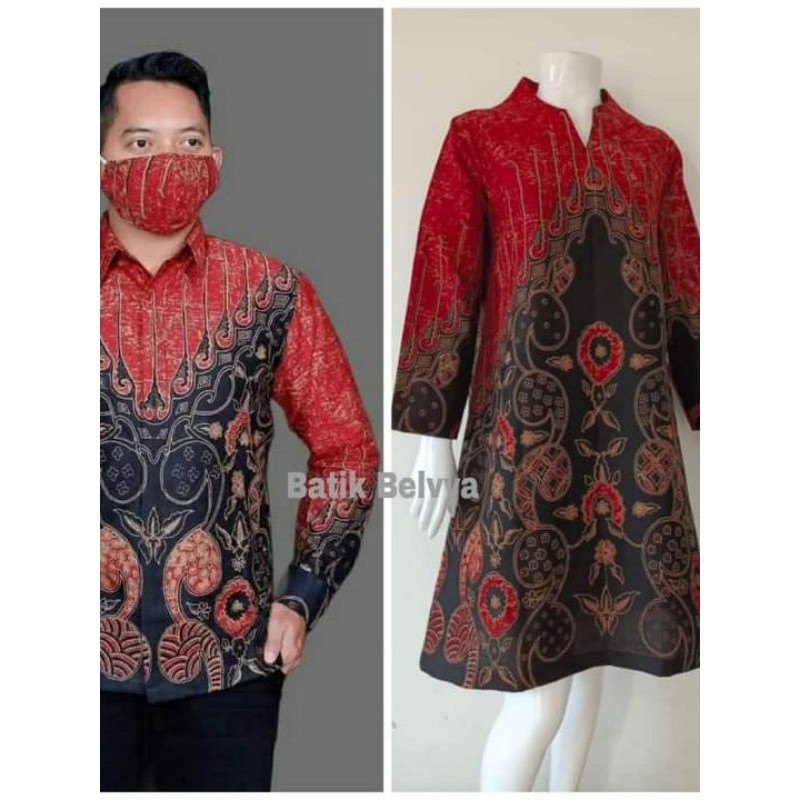 set couple batik motif tokolan / Batik sragen / batik solo / dress batik / tunik batik / kemeja bati