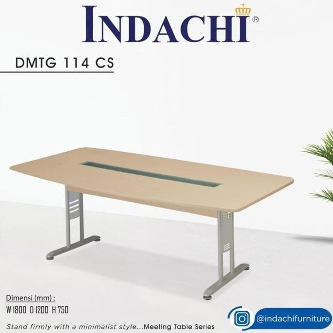 meja meeting meja rapat indachi casa series kaki besi