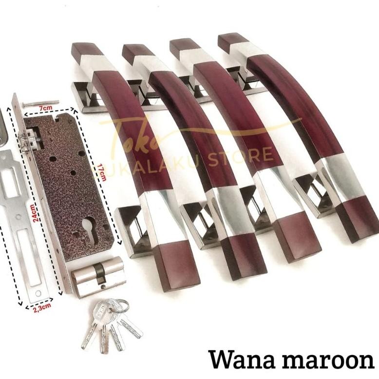 (Terbaru) (4biji) handle pintu rumah dan kunci set gagang model kotak sabit minimalis (Terlaris)