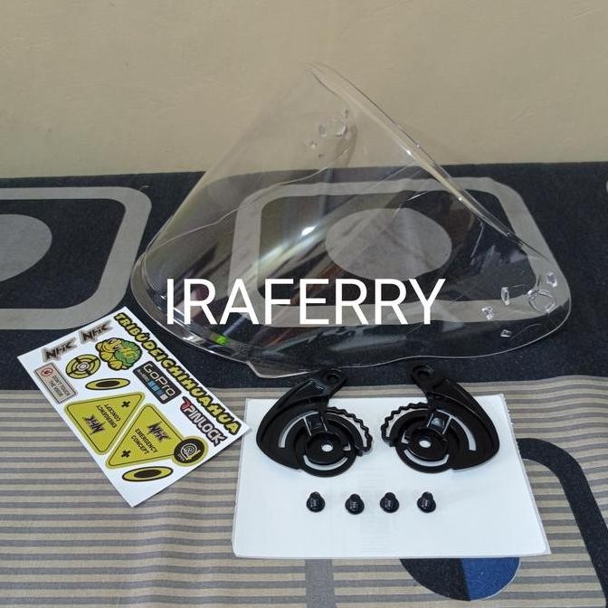 TERLARIS - kaca helm nhk r6 warna putih bening