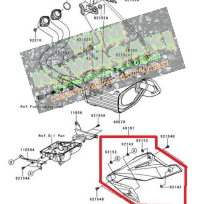 Cover bawah mesin undercowl undercawl ER6 ER6N Orinal Kawasaki