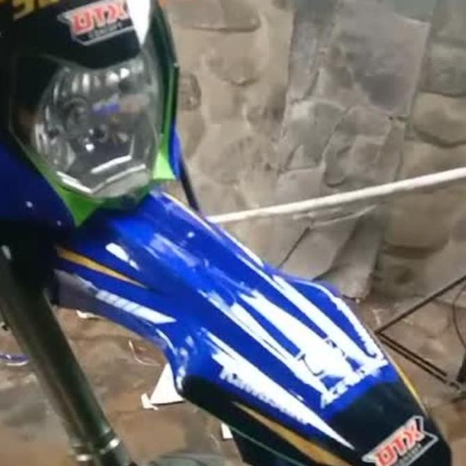 Dtxconcept Stiker Klx 150Bf Decal Full Bodi Warna Biru Supermoto