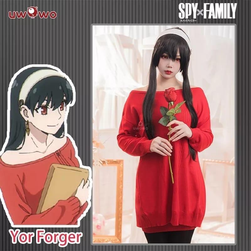 Ac (Pds) Baju Cosplay Cardigan Yor Forger Spyxfamily Red
