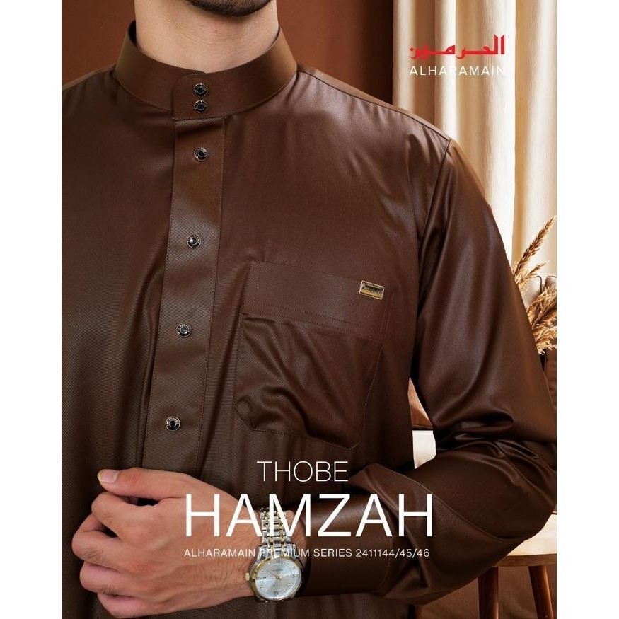 Gki Jubah Al Haramain Premium  / Gamis Al Haramain 100% Original Lengan Panjang Manset / Bahan Semi 