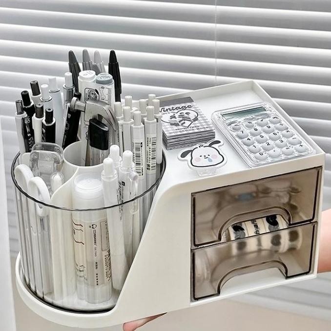 

TEMPAT ALAT TULIS AKSESORIS DENGAN LACI / TEMPAT KUAS MAKE UP KOSMETIK