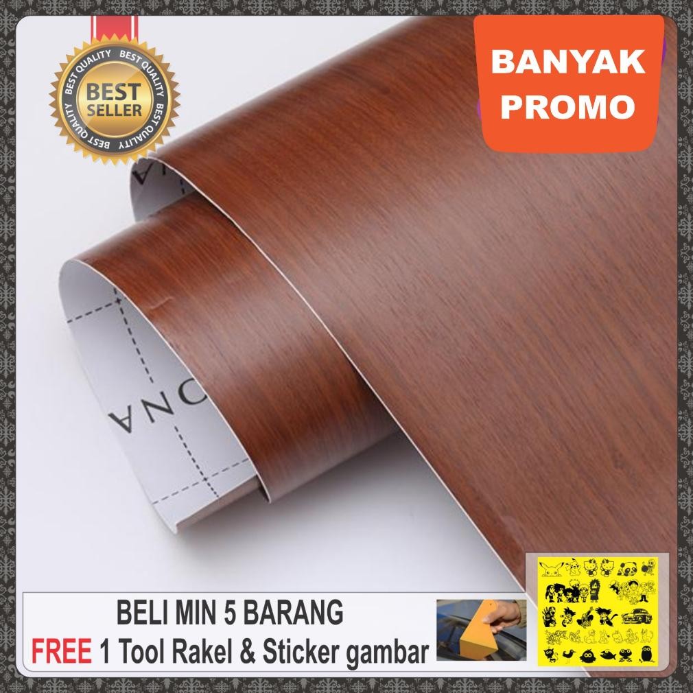 (Terbaru) Stiker Motif Serat Kayu Coklat Marble Tebal Pelapis Lemari Meja Kayu Kaca Kulkas Pintu Kam