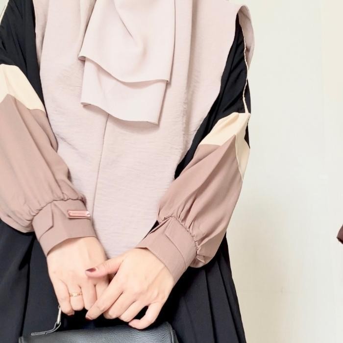 EF Maryamzali LIRA POLOS OVER-SIZE ABAYA (abaya saja) Muslim Gamis Wanita Dress Hitam