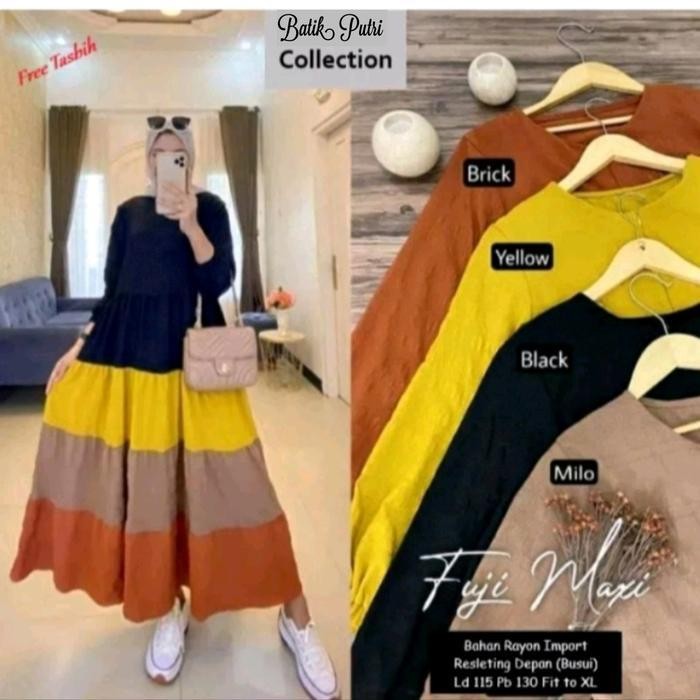 EF Gamis Fuji / Gamis Midi Fuji / Gamis Midi / Gamis Susun Pelangi / Gamis Polos / Gamis Rayon / Gam