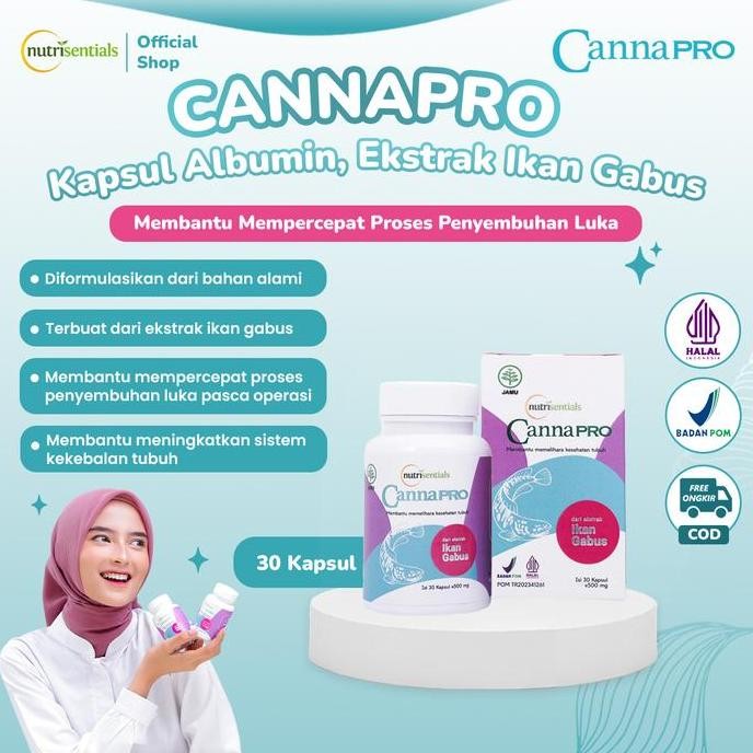 Original CannaPro 30 Kapsul - Albumin Ikan Gabus Obat Pasca Operasi BPOM Halal