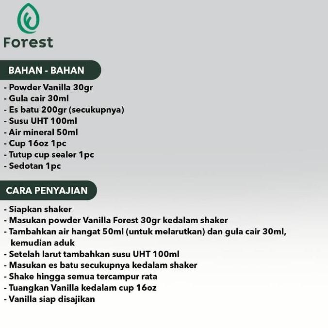 

Baru Forest Bubuk Minuman Vanilla 1Kg - Powder Vanilla Premium Untuk Boba & Cafe