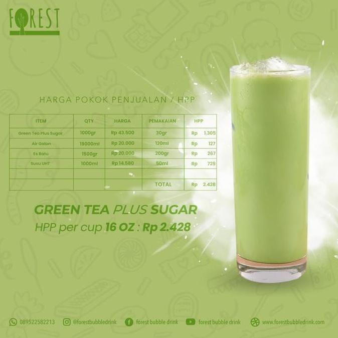 

Baru Forest Green Tea Powder Drink 1Kg - Bubuk Minuman Teh Hijau Plus Gula