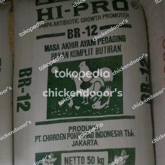 Charoen Pokphand Hi-Pro BR 12 PAKAN AYAM PEDAGING CP BR 12 PUR HI-PRO HI PRO 50KG BROILER FINISHER U