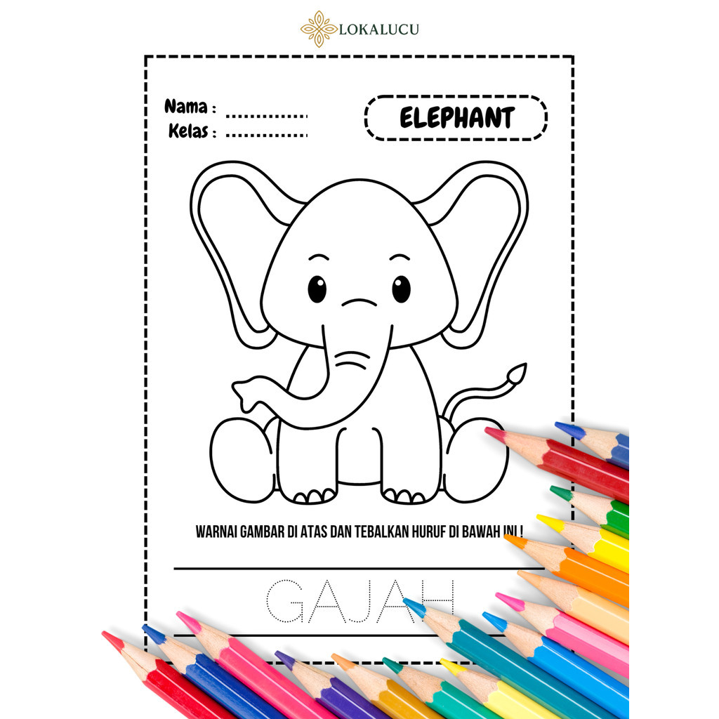 

[Whispers] 50 Lembar Mewarnai Aktivitas Anak Belajar Menulis, Menggambar & Mewarnai ukuran A5 Tema