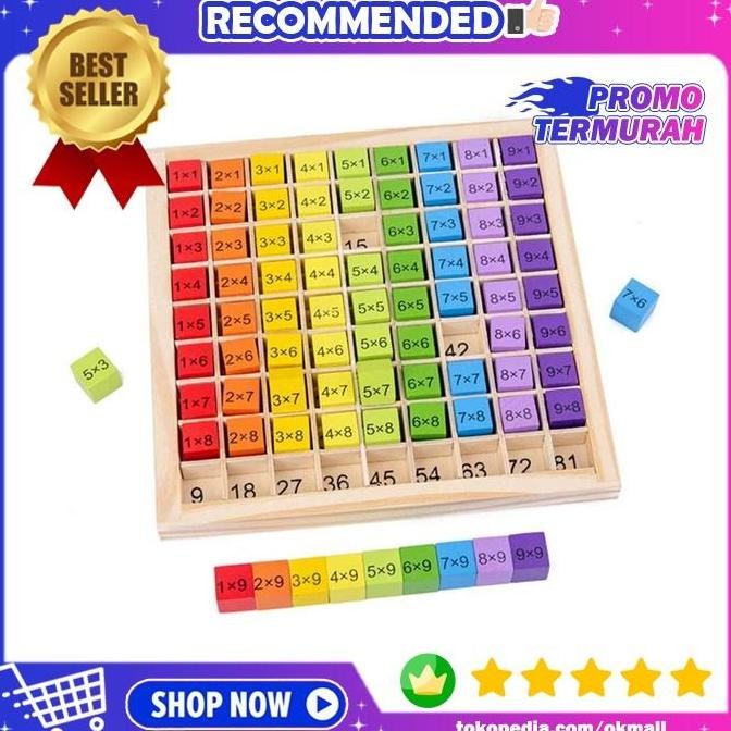 Original Mainan Kayu Montessori Tabel Perkalian - Belajar Matematika Anak SD