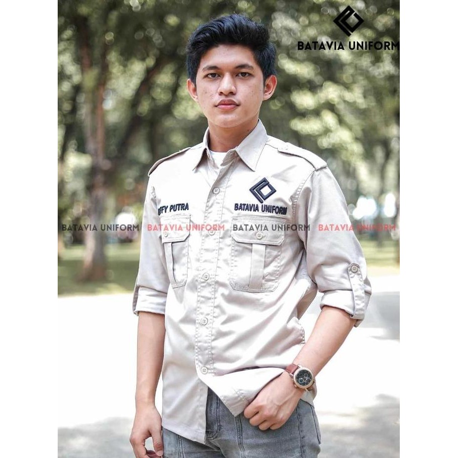 Kemeja Pdl Lengan Panjang By Batavia Uniform - Kemeja Kerja Lapangan Tactical Lengan Panjang Pria Wa