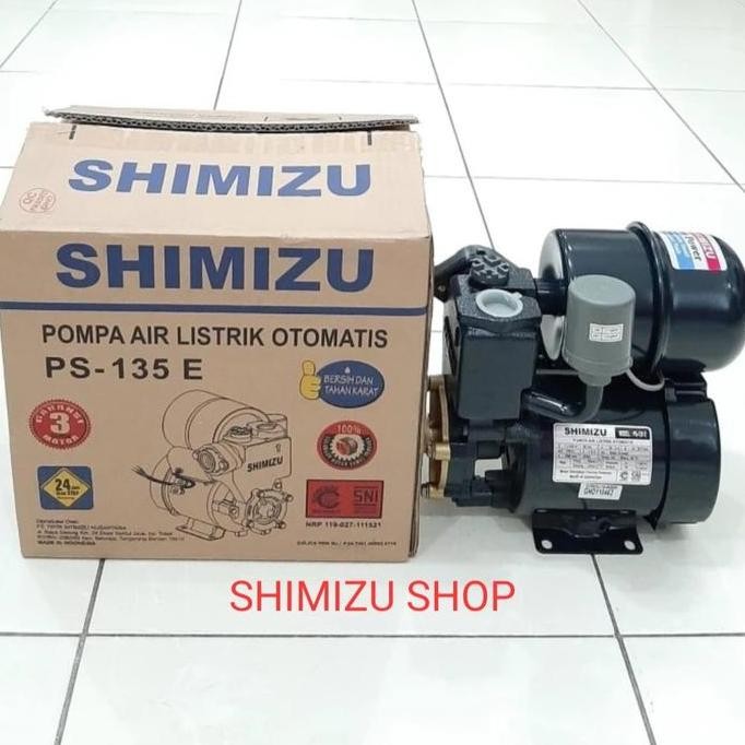 Original Pompa Air Shimizu PS-135E Otomatis 125 Watt Jet Pump Sumur Dangkal
