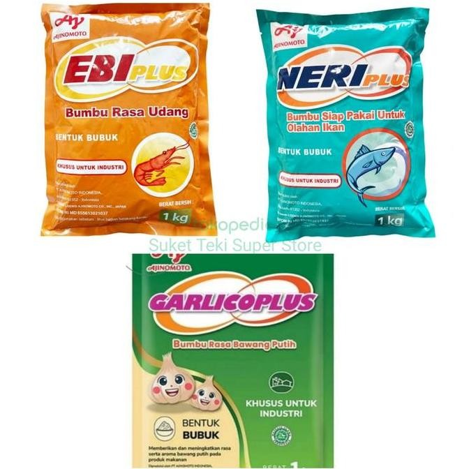 

Ebiplus / Neriplus / Garlicoplus Ajinomoto 1kg Bumbu Ikan Udang Bawang