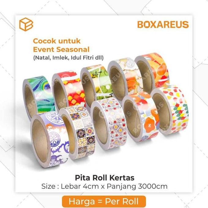 

tersedia pita kertas dekorasi kado natal lebaran imlek hampers aksesoris hiasan box