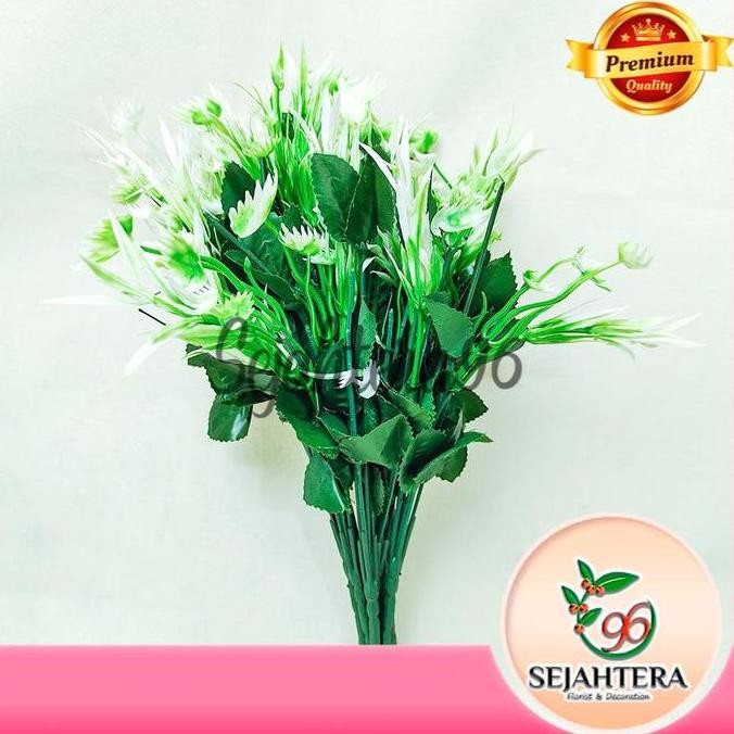 tersedia aksesoris tangkai daun artificial cabang 5 - bunga semanggi melati keong polos