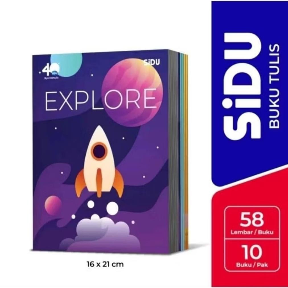 

Siap Kirim Buku Tulis SIDU 58 Lembar - 1 Pack Isi 10 Buku Sinar Dunia