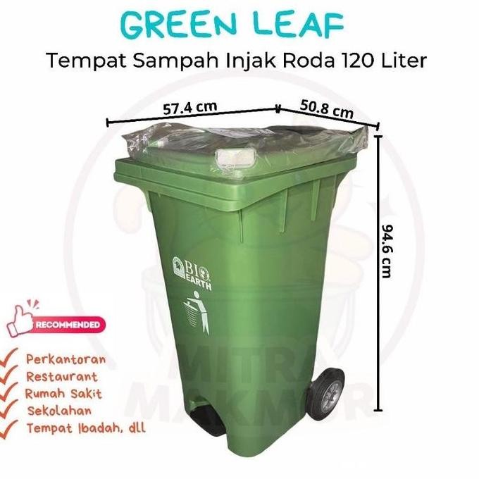 GREEN LEAF 2102 - TEMPAT SAMPAH INJAK RODA 120 LITER