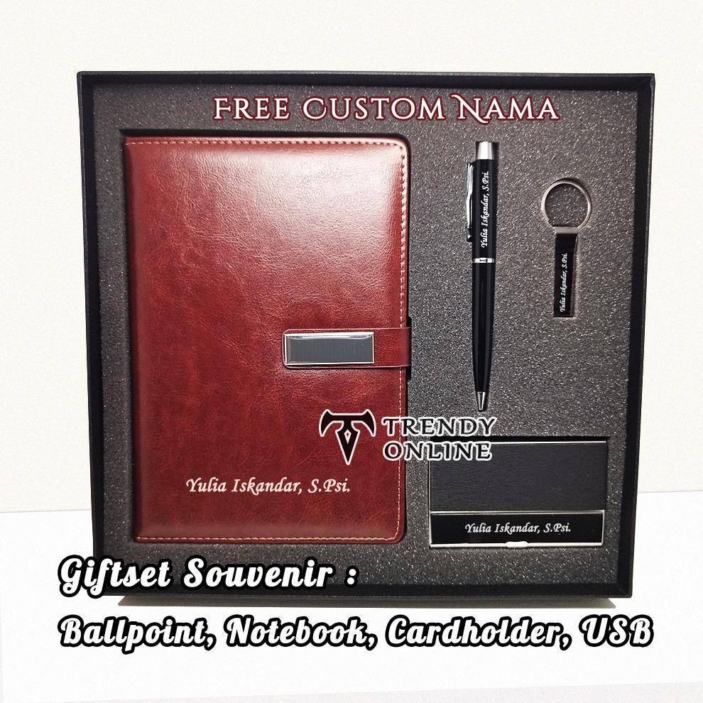 

Siap Kirim Gift Set Notebook Pulpen Eksklusif | Hampers Souvenir Buku + Ballpoint + USB Flashdisk Elegan