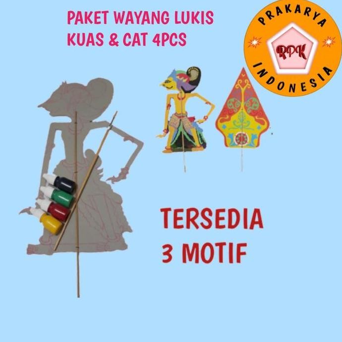 

Seni Wayang Kertas Karton Lukis + Cat 4 Warna + Kuas