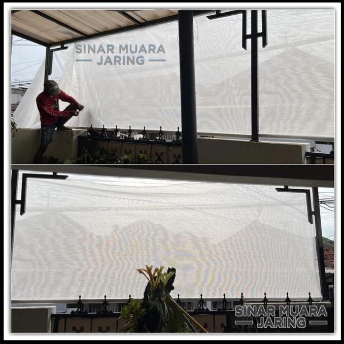 Ready Paranet Nilon Putih Terpasang List Dan Ring